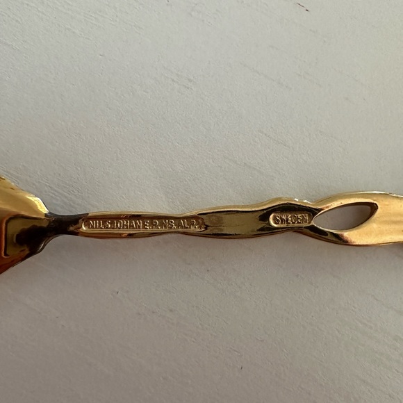 VINTAGE STAMPED NILS JOHAN E.R.NS. ALP. ORNATE COCKTAIL FORK - Picture 4 of 16